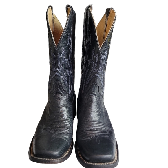 Circle G Shoes Circle G Mens Leather Embroidered Square Toe Western